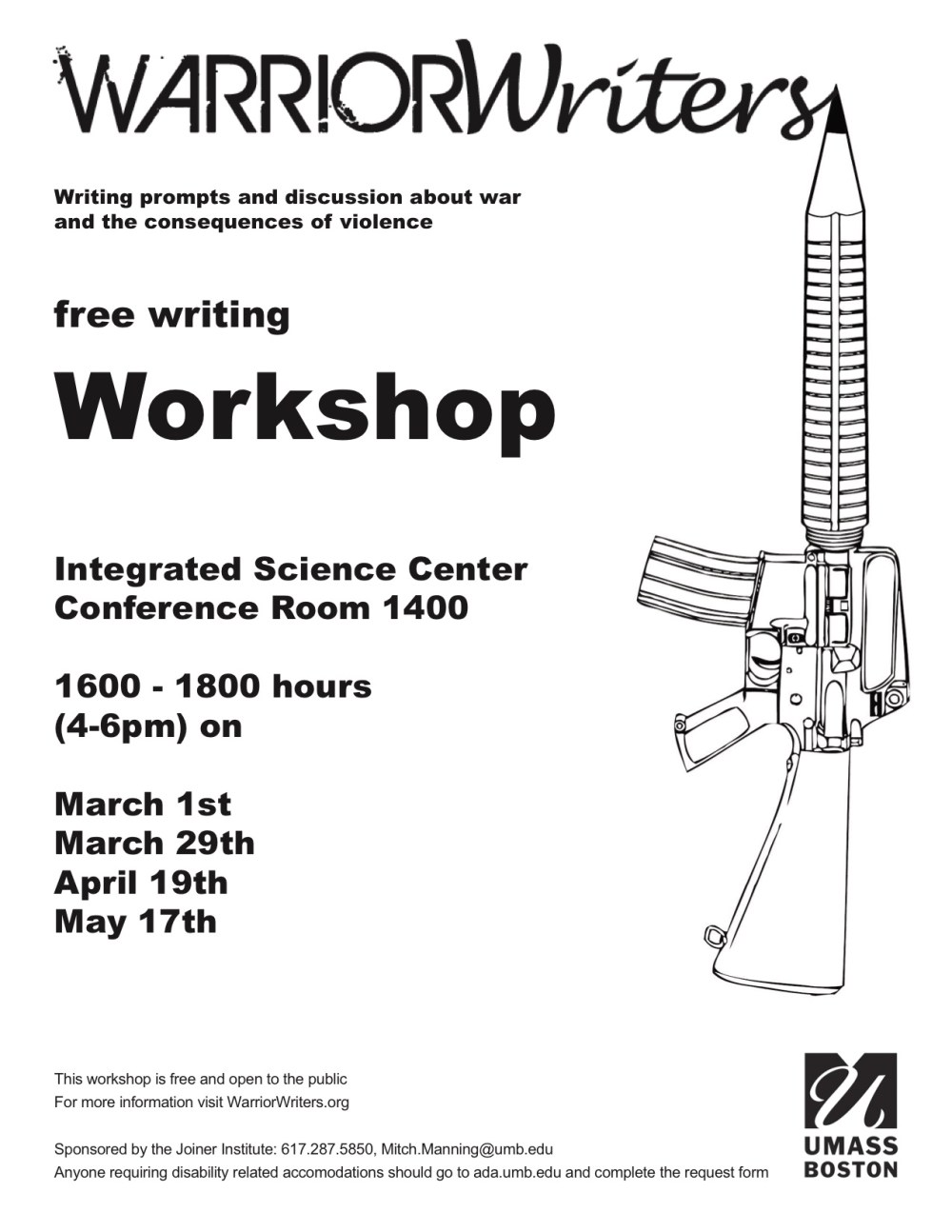 The Warrior Writers Flier spring 2016